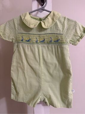 Petit Ami Smocked Grasshopper Romper